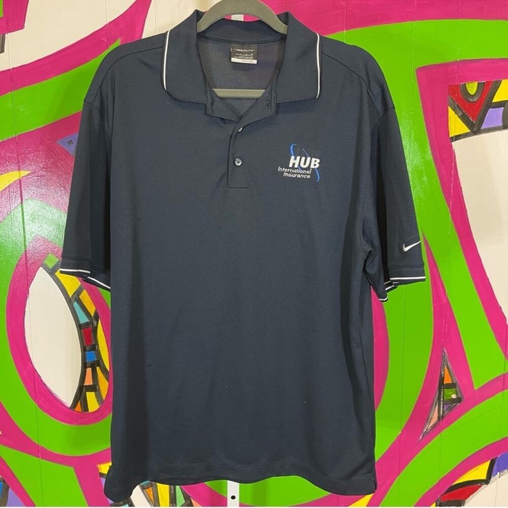 Nike Golf, HUB International Insurance Embroidered Logo Polo Shirt. Size Large.